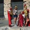 Emily and Rhonda have fun with the gladiators in Rome.